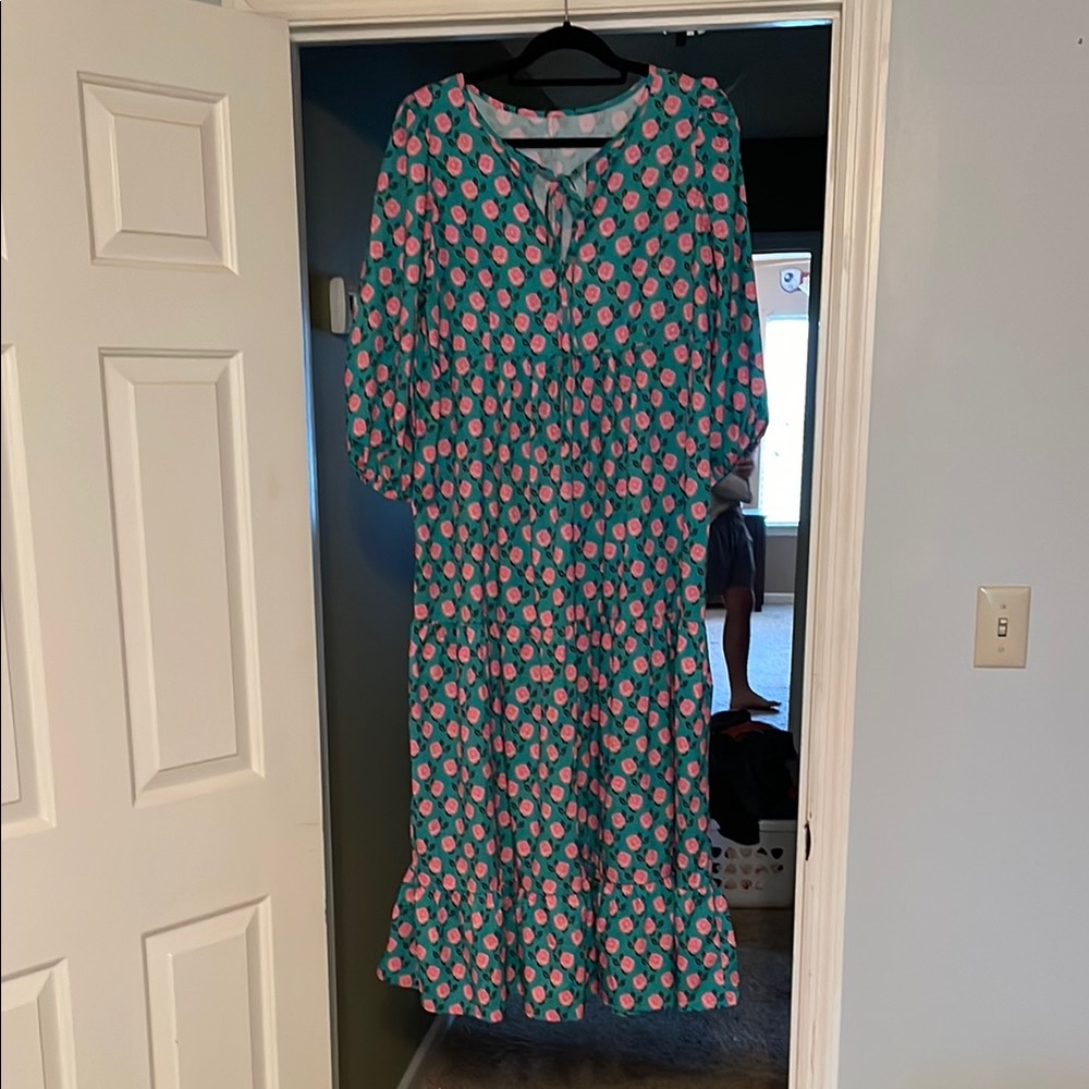 Floral Blue and Pink Women's Dress